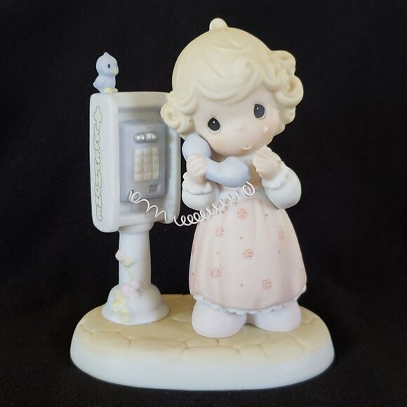 Vtg 1998 Precious Moments “Lord Please Don't Put Me on Hold” Porcelain Figurine - Picture 1 of 7